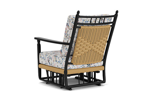Lloyd Flanders - Low Country Glider Lounge Chair In Natural Finish With Whimsical Bird Song Fabric - 770650672080 view 2