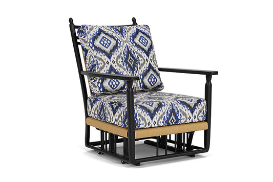 Lloyd Flanders - Low Country Glider Lounge Chair In Natural Finish With Yoko Mediterranean Fabric - 77065067705 view 1