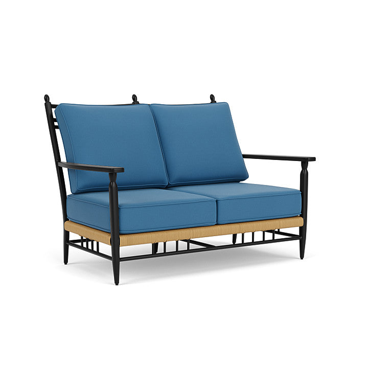 Lloyd Flanders - Low Country Loveseat In Natural Finish With Bamboo Bay Sky Fabric - 770500672007 view 1