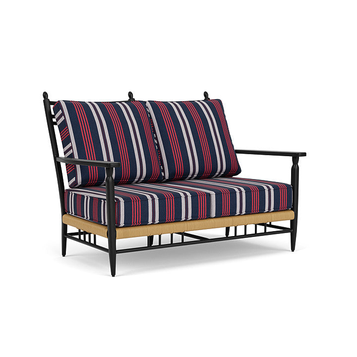 Lloyd Flanders - Low Country Loveseat In Natural Finish With Berkely Hall Navy Fabric - 770500672063 view 1