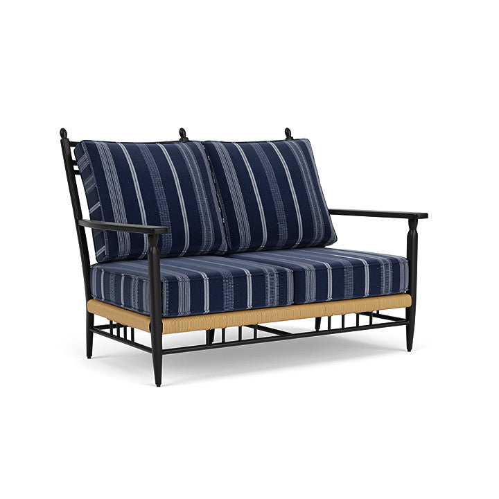 Lloyd Flanders - Low Country Loveseat In Natural Finish With Consider Indigo Fabric - 770500671969 view 1