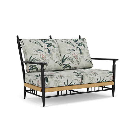 Lloyd Flanders - Low Country Loveseat In Natural Finish With Delicate Botanical Sage Fabric - 770500672075 view 1