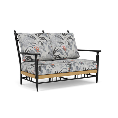 Lloyd Flanders - Low Country Loveseat In Natural Finish With Delicate Botanical Slate Fabric - 770500672076 view 1