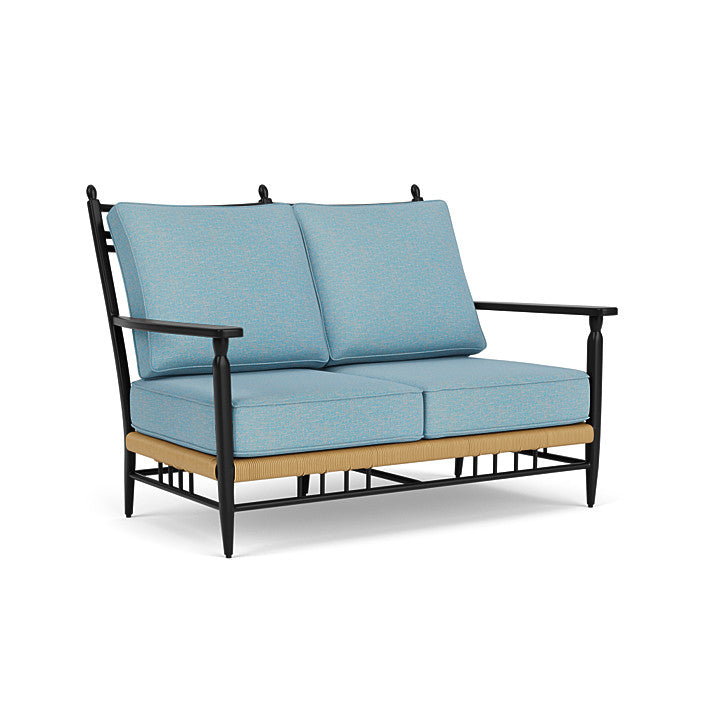 Lloyd Flanders - Low Country Loveseat In Natural Finish With Leeds Light Blue Fabric - 770500672058 view 1