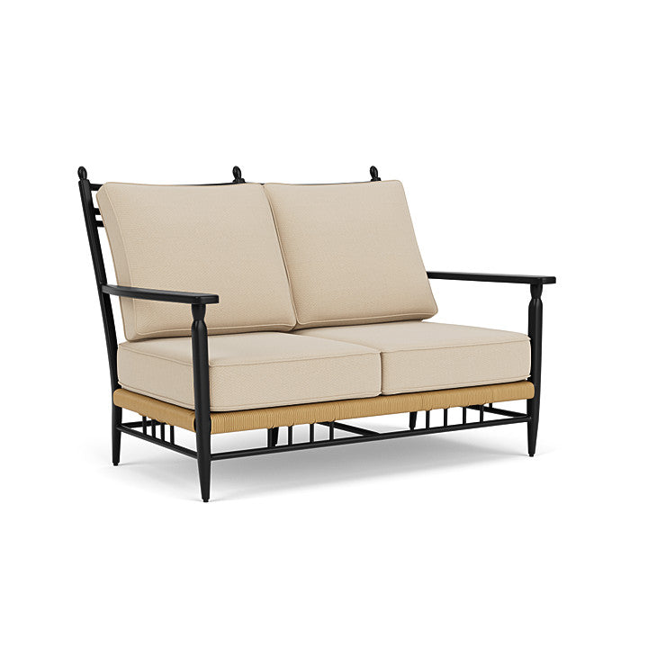 Lloyd Flanders - Low Country Loveseat In Natural Finish With Raindrop Almond Fabric - 770500672055 view 1