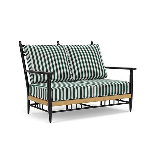 Lloyd Flanders - Low Country Loveseat In Natural Finish With Safari/White Stripe Fabric - 77050067269 view 1