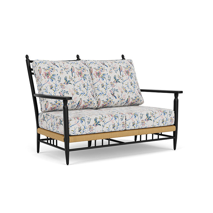 Lloyd Flanders - Low Country Loveseat In Natural Finish With Whimsical Bird Song Fabric - 770500672080 view 1