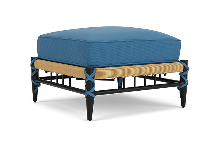 Lloyd Flanders - Low Country Ottoman In Natural Finish With Bamboo Bay Sky Fabric - 770170672007 view 1