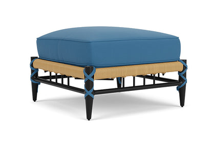 Lloyd Flanders - Low Country Ottoman In Natural Finish With Bamboo Bay Sky Fabric - 770170672007 view 2