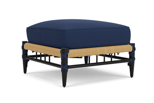 Lloyd Flanders - Low Country Ottoman In Natural Finish With Beach Navy Fabric - 770170672013 view 2
