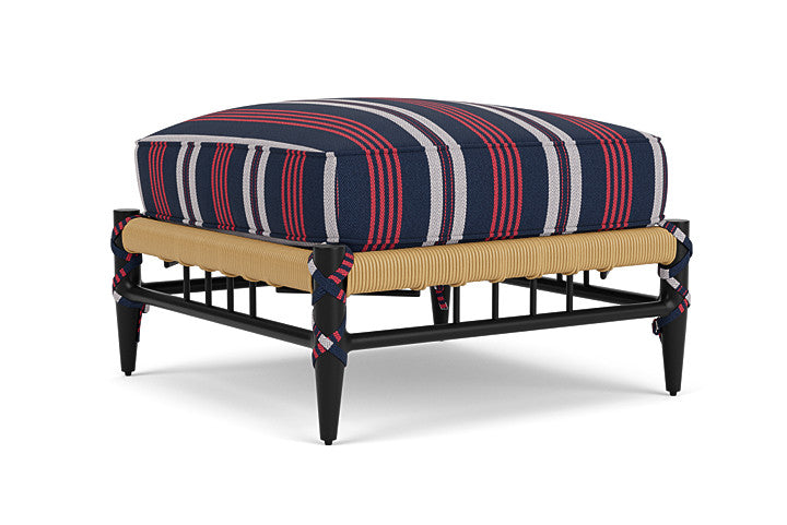 Lloyd Flanders - Low Country Ottoman In Natural Finish With Berkely Hall Navy Fabric - 770170672063 view 2