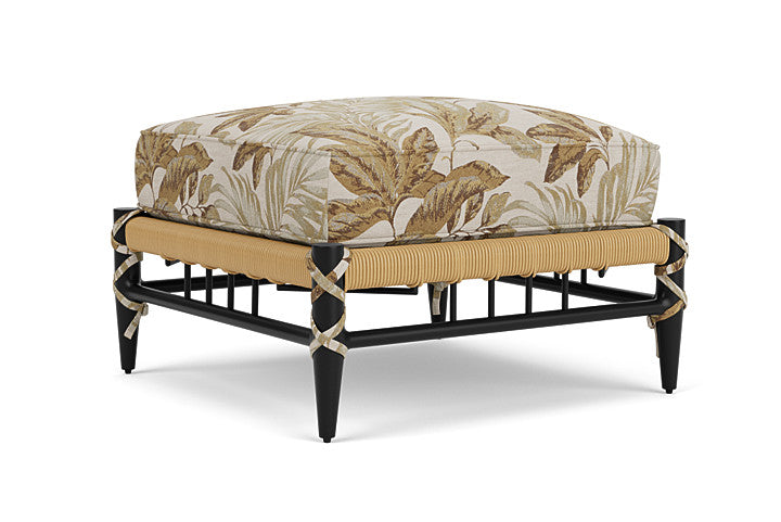 Lloyd Flanders - Low Country Ottoman In Natural Finish With Botanic Willow Fabric - 77017067164 view 1