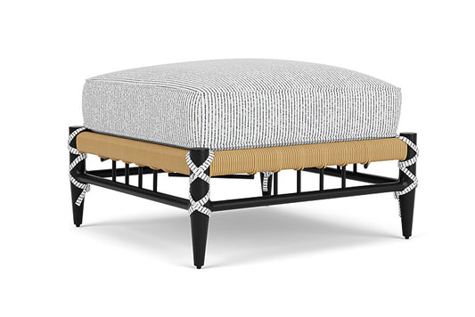 Lloyd Flanders - Low Country Ottoman In Natural Finish With Burson Domino Fabric - 770170672035 view 1