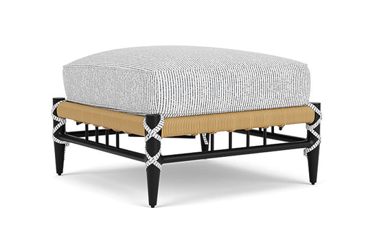 Lloyd Flanders - Low Country Ottoman In Natural Finish With Burson Domino Fabric - 770170672035 view 2