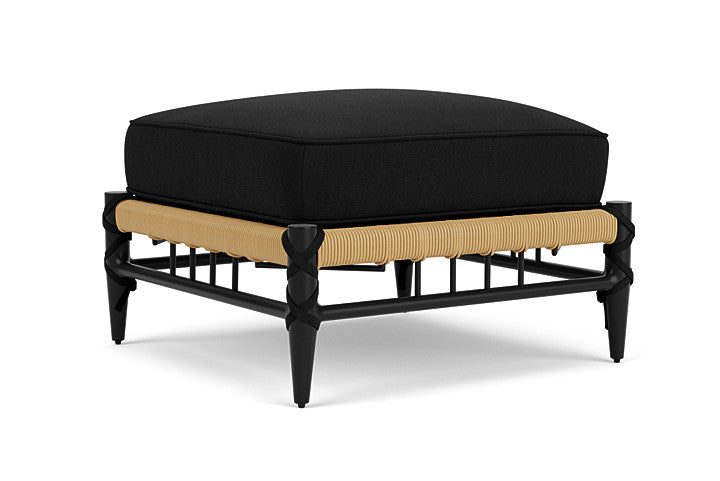 Lloyd Flanders - Low Country Ottoman In Natural Finish With Canvas Black Fabric - 77017067157 view 1