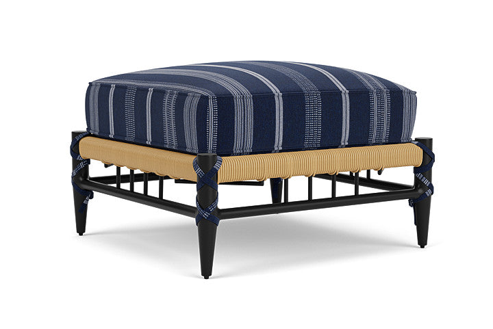 Lloyd Flanders - Low Country Ottoman In Natural Finish With Consider Indigo Fabric - 770170671969 view 1