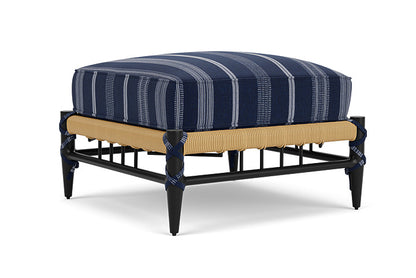 Lloyd Flanders - Low Country Ottoman In Natural Finish With Consider Indigo Fabric - 770170671969 view 1