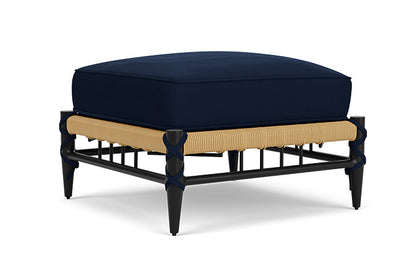 Lloyd Flanders - Low Country Ottoman In Natural Finish With Decorline Navy Fabric - 770170672019 view 1