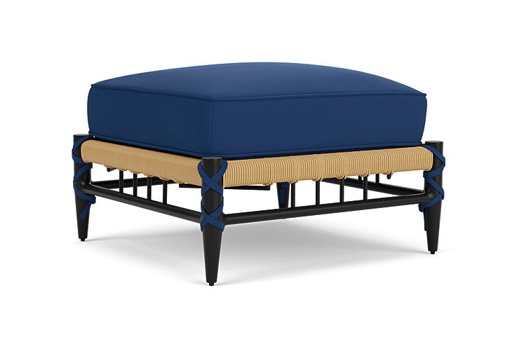 Lloyd Flanders - Low Country Ottoman In Natural Finish With Flagship Lapis Fabric - 770170671813 view 1