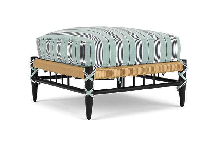 Lloyd Flanders - Low Country Ottoman In Natural Finish With Hansen Seaglass Fabric - 770170671926 view 2