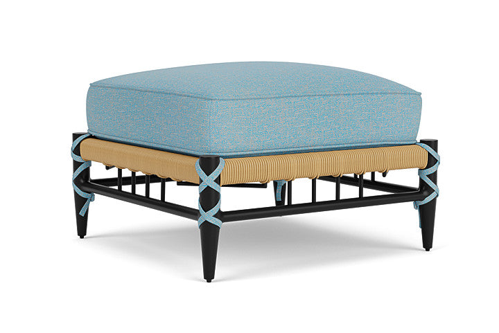Lloyd Flanders - Low Country Ottoman In Natural Finish With Leeds Light Blue Fabric - 770170672058 view 1