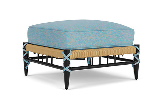 Lloyd Flanders - Low Country Ottoman In Natural Finish With Leeds Light Blue Fabric - 770170672058 view 1