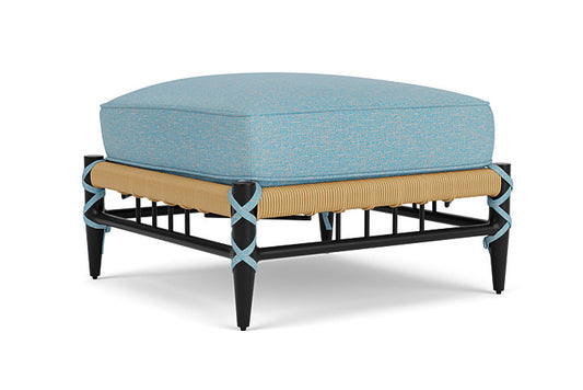 Lloyd Flanders - Low Country Ottoman In Natural Finish With Leeds Light Blue Fabric - 770170672058 view 2