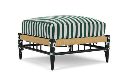 Lloyd Flanders - Low Country Ottoman In Natural Finish With Safari/White Stripe Fabric - 77017067269 view 1