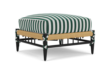 Lloyd Flanders - Low Country Ottoman In Natural Finish With Safari/White Stripe Fabric - 77017067269 view 2