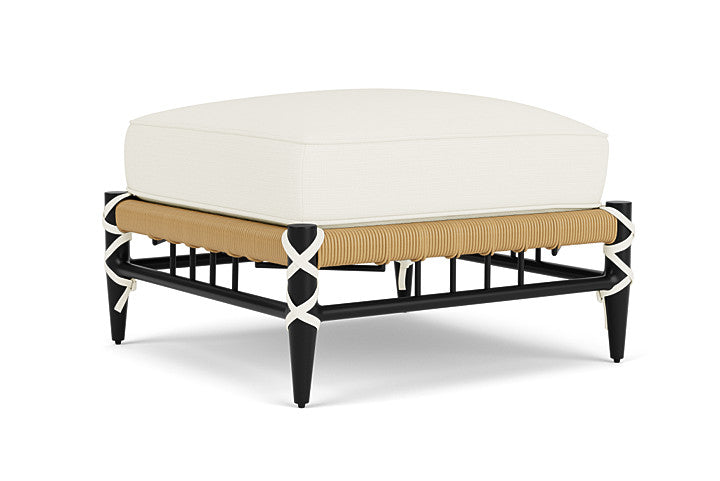 Lloyd Flanders - Low Country Ottoman In Natural Finish With Sailcloth Salt Fabric - 77017067890 view 1