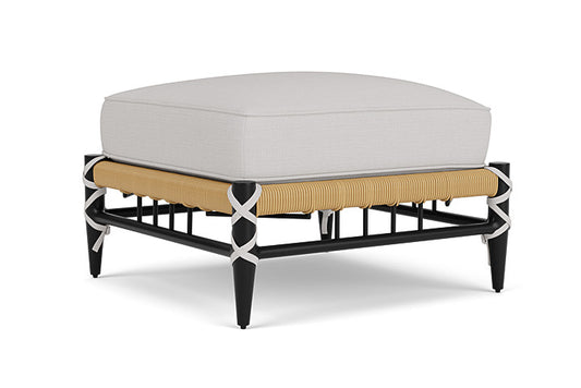 Lloyd Flanders - Low Country Ottoman In Natural Finish With Sailcloth Seagull Fabric - 77017067W61 view 1