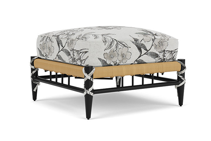 Lloyd Flanders - Low Country Ottoman In Natural Finish With Serena Floral Dove Fabric - 770170672077 view 1