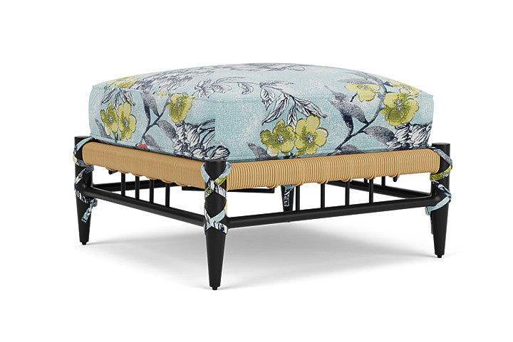 Lloyd Flanders - Low Country Ottoman In Natural Finish With Serena Floral Meadow Fabric - 770170672079 view 1