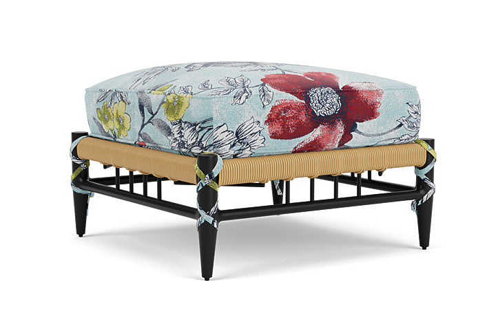 Lloyd Flanders - Low Country Ottoman In Natural Finish With Serena Floral Meadow Fabric - 770170672079 view 2