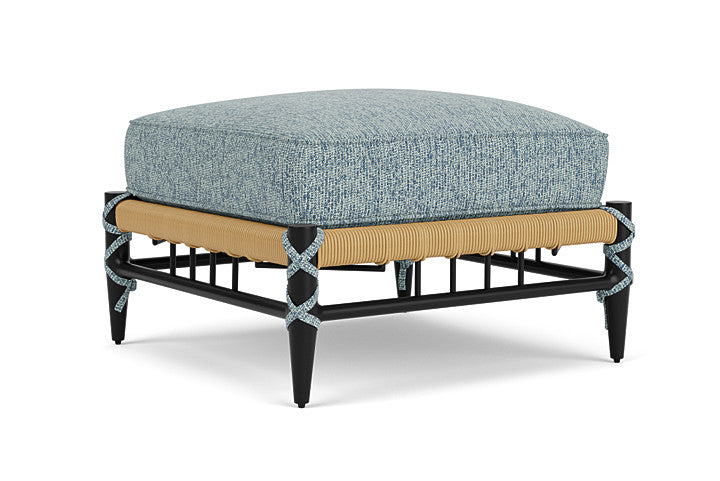 Lloyd Flanders - Low Country Ottoman In Natural Finish With Serene Ocean Fabric - 770170672032 view 1