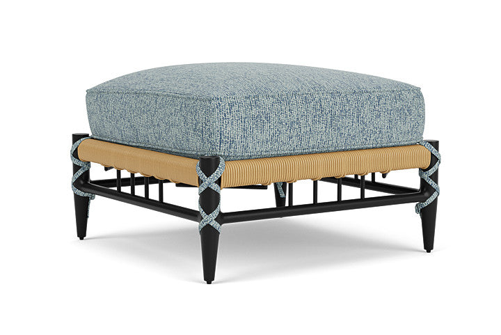 Lloyd Flanders - Low Country Ottoman In Natural Finish With Serene Ocean Fabric - 770170672032 view 2