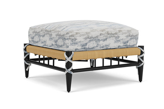 Lloyd Flanders - Low Country Ottoman In Natural Finish With Stratosphere Cloud Fabric - 770170671966 view 1