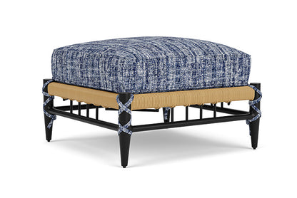 Lloyd Flanders - Low Country Ottoman In Natural Finish With Visions Cobalt Fabric - 77017067683 view 1