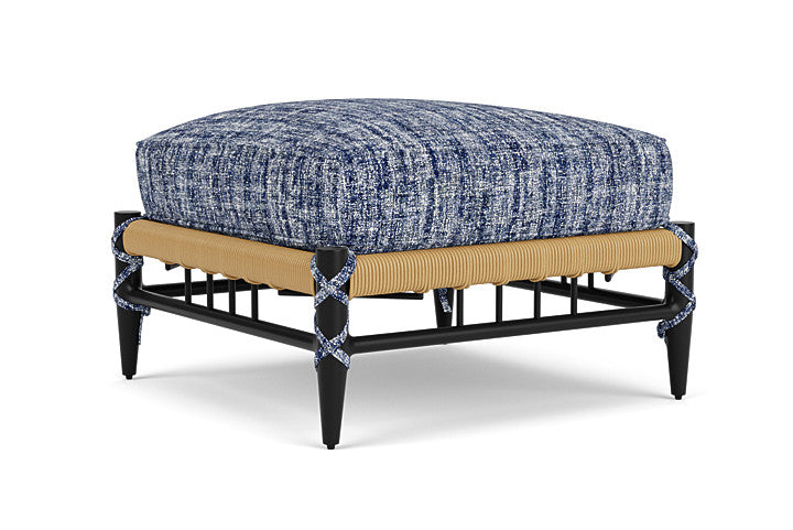 Lloyd Flanders - Low Country Ottoman In Natural Finish With Visions Cobalt Fabric - 77017067683 view 2