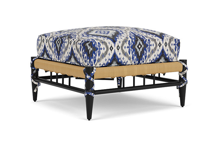 Lloyd Flanders - Low Country Ottoman In Natural Finish With Yoko Mediterranean Fabric - 77017067705 view 1