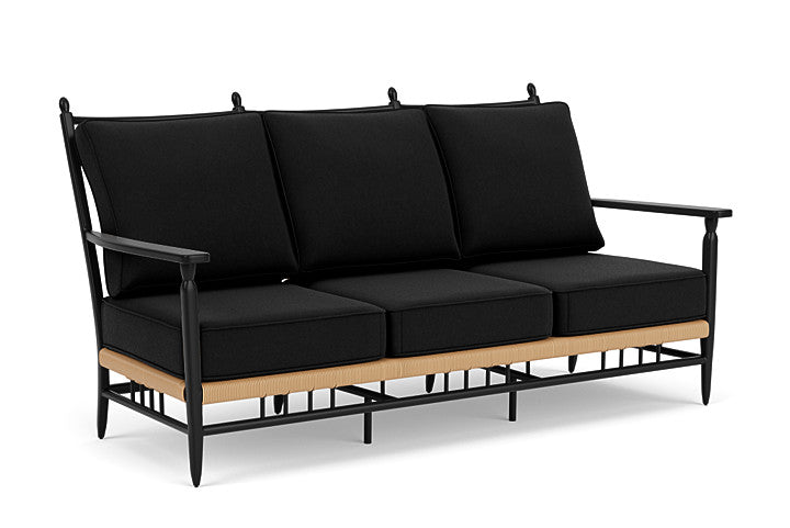 Lloyd Flanders - Low Country Sofa In Natural Finish With Canvas Black Fabric - 77055067157 view 1