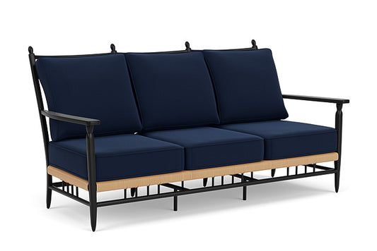 Lloyd Flanders - Low Country Sofa In Natural Finish With Decorline Navy Fabric - 770550672019 view 1