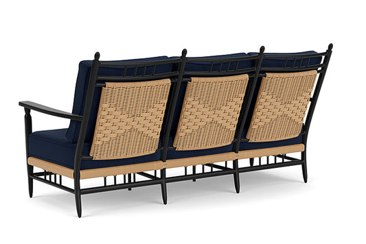 Lloyd Flanders - Low Country Sofa In Natural Finish With Decorline Navy Fabric - 770550672019 view 2