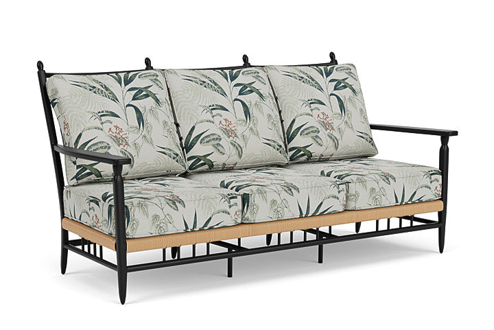 Lloyd Flanders - Low Country Sofa In Natural Finish With Delicate Botanical Sage Fabric - 770550672075 view 1