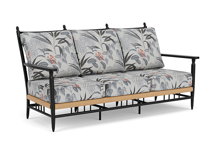 Lloyd Flanders - Low Country Sofa In Natural Finish With Delicate Botanical Slate Fabric - 770550672076 view 1