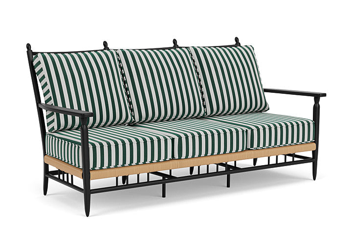 Lloyd Flanders - Low Country Sofa In Natural Finish With Safari/White Stripe Fabric - 77055067269 view 1