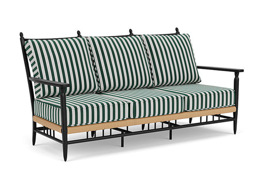 Lloyd Flanders - Low Country Sofa In Natural Finish With Safari/White Stripe Fabric - 77055067269 view 1