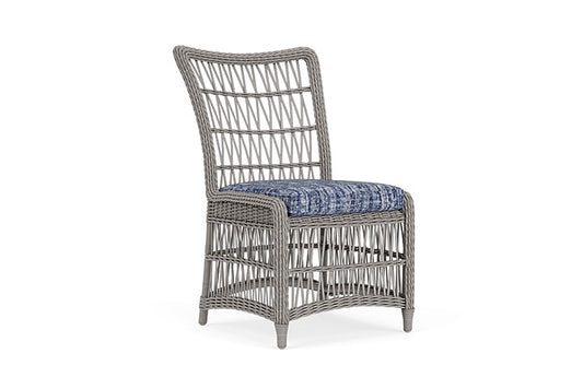Lloyd Flanders - Mackinac Armless Dining Chair In Putty Finish With Visions Cobalt Fabric - 273007059683 view 1
