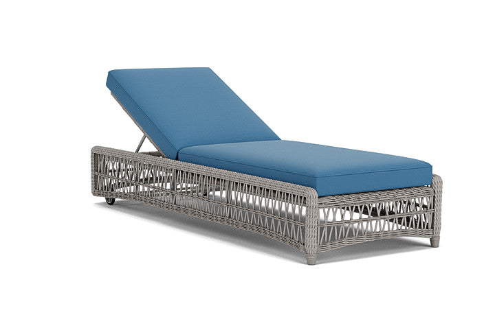 Lloyd Flanders - Mackinac Chaise In Putty Finish With Bamboo Bay Sky Fabric - 2730200592007 view 1