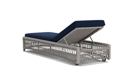Lloyd Flanders - Mackinac Chaise In Putty Finish With Decorline Navy Fabric - 2730200592019 view 2